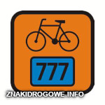 R-4 (2) informacja o szlaku rowerowym z numerem szlaku rowerowego i jego barwnym oznaczeniem wskazuje rodzaj szlaku rowerowego