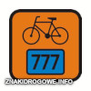 R-4 (2) informacja o szlaku rowerowym z numerem szlaku rowerowego i jego barwnym oznaczeniem